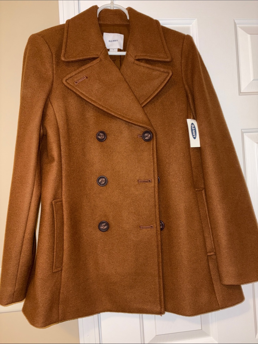 Old Navy Double-Breasted Peacoat in Cognac Brown